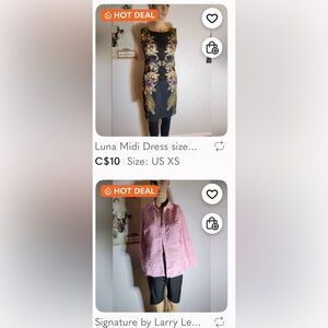 Vintage Luna Midi Dress size XS & Vintage Signature Button Down Shirt size XS